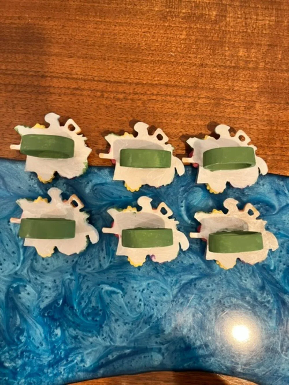 Set of 6 Colorful Flowers Garden Tools Napkin Rings